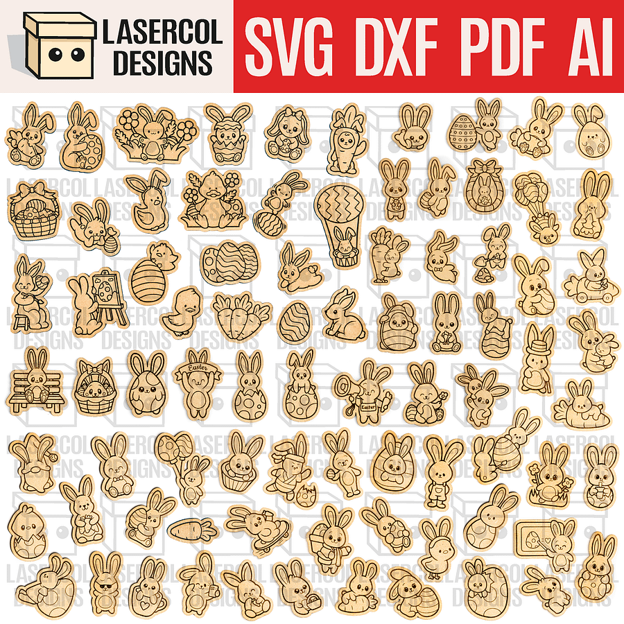 Easter Bunny DIY Paint Kit (+80 Bundle) - Laser Cut Files product image (1)