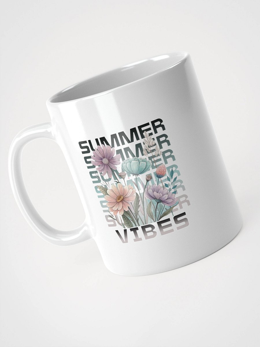 Summer Vibes Boho Flowers Blooms White Glossy Mug product image (6)