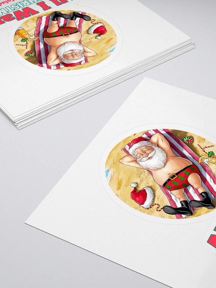 Christmas Chill Santa Beach Stickers product image (1)