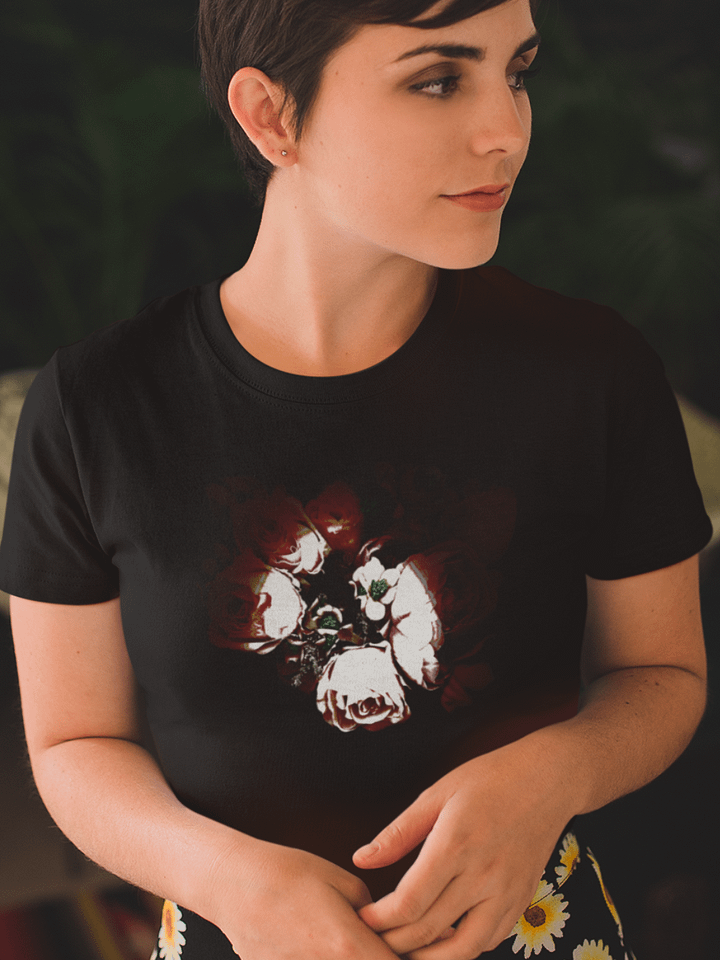 Abstract Roses Ladies Cotton T Shirt product image (1)