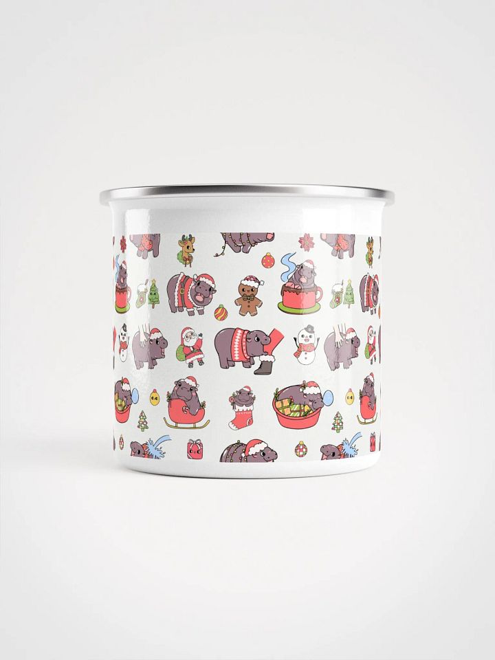 MOODENG'S CHRISTMAS PATTERN ENAMEL MUG product image (2)