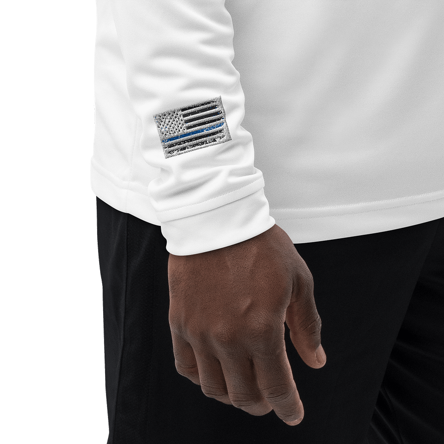 Nik The Hat | “Crime Doesn’t Binge Itself” Quarter‑Zip adidas® Lightweight Pullover product image (3)