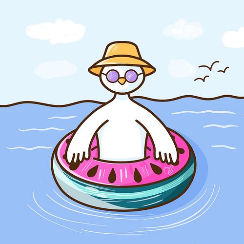 Silly Goose April Day 18: Goose at The Beach 🏝️
Suns out guns out! 😂

🖍️ Digital Art App: Procreate
Daily Prompt List by Arti...