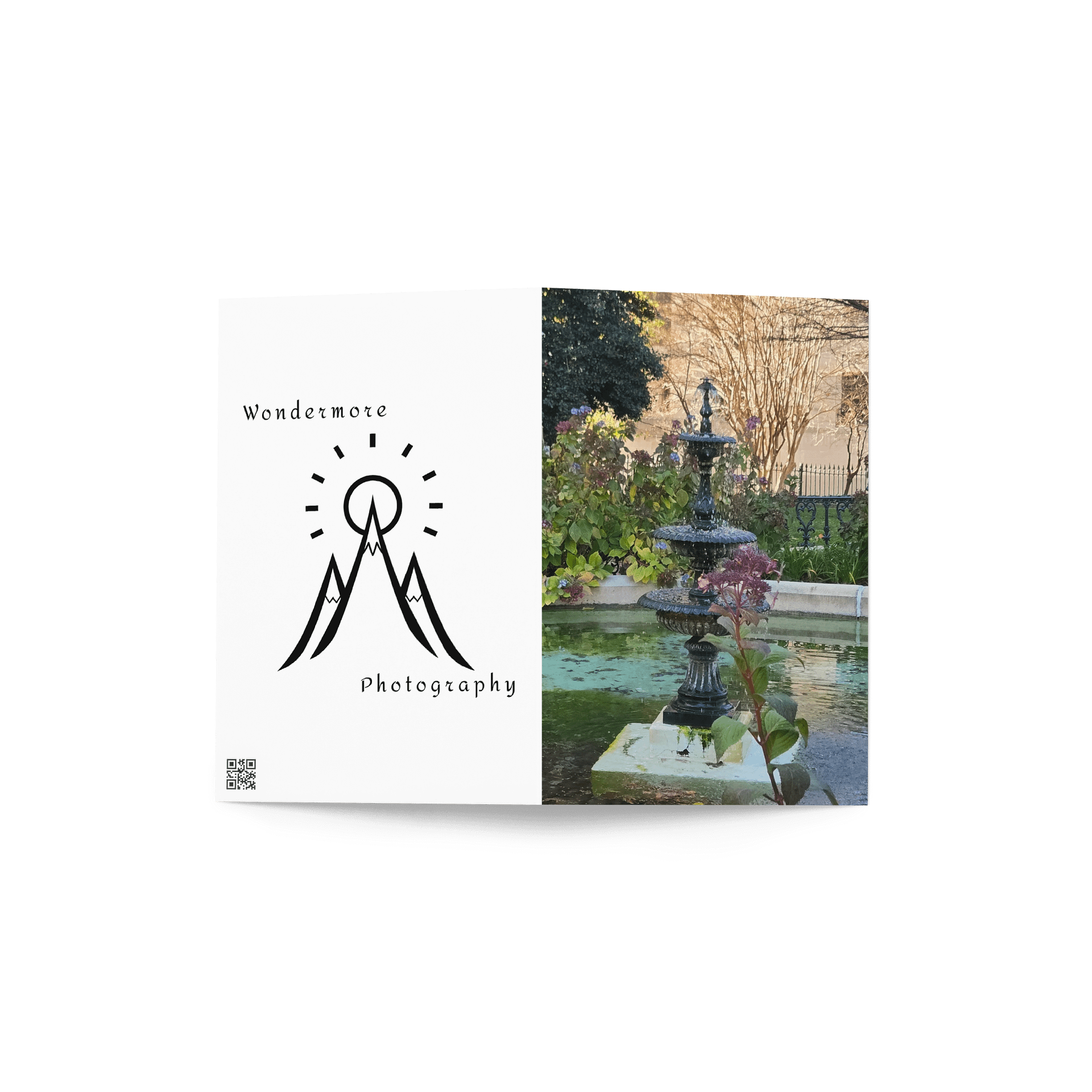 Purple Flower Water Fountain Greeting Card (blank) product image (4)