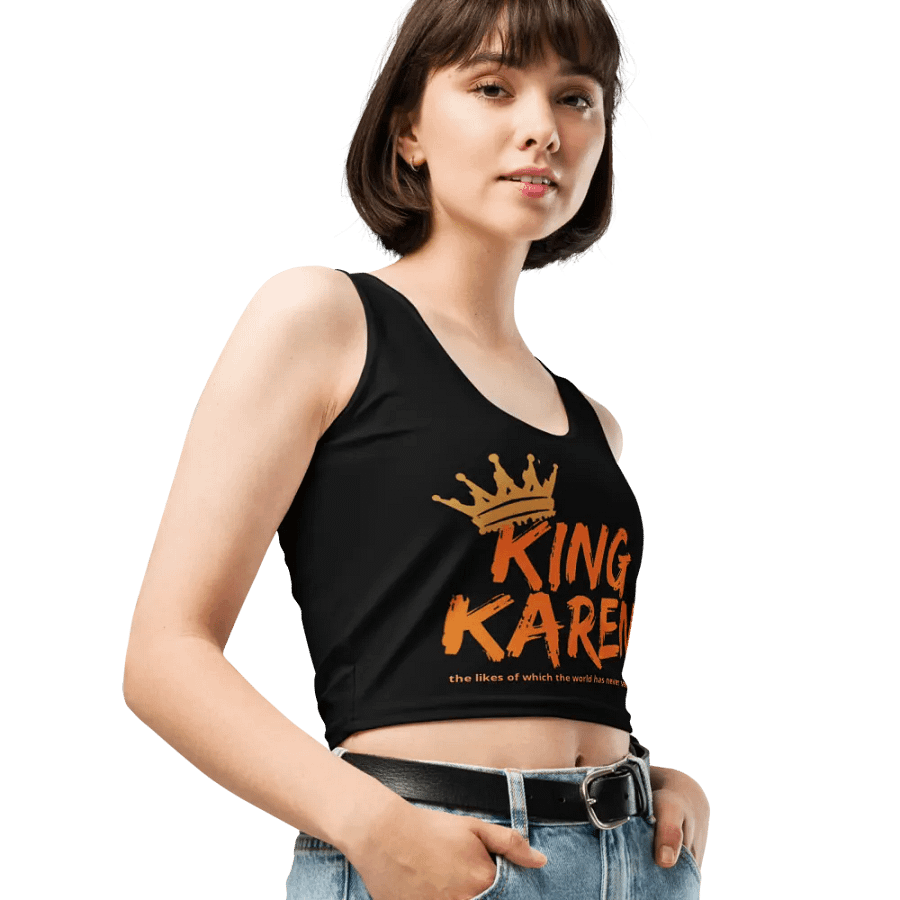 King Karen Crowned Black Stretchy Crop Top product image (9)