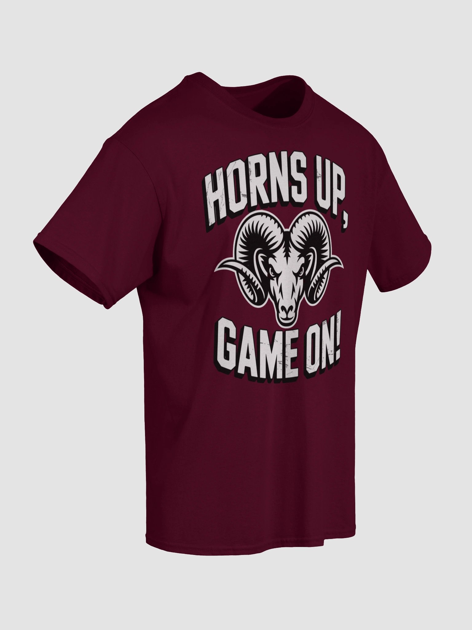Horns Up Ram's Head Distressed T-Shirt product image (31)
