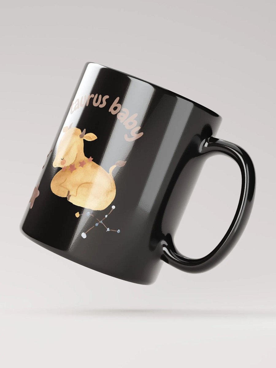 Taurus Baby April 20 – May 20 BLACK GLOSSY MUG Baby Gift, New Baby Gift, Fun Astrology Gift product image (3)