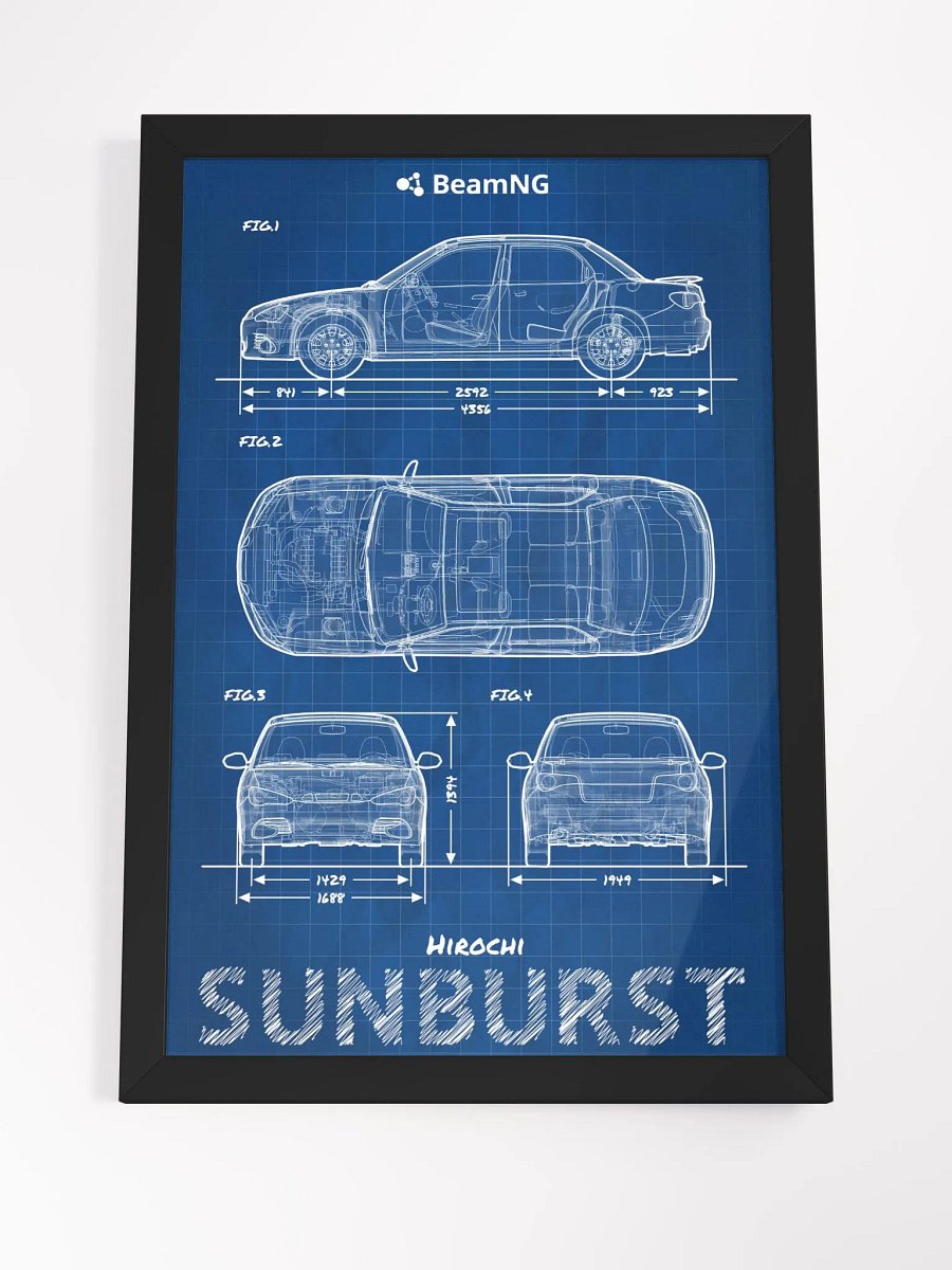 Framed Poster: Hirochi Sunburst Blueprint product image (4)