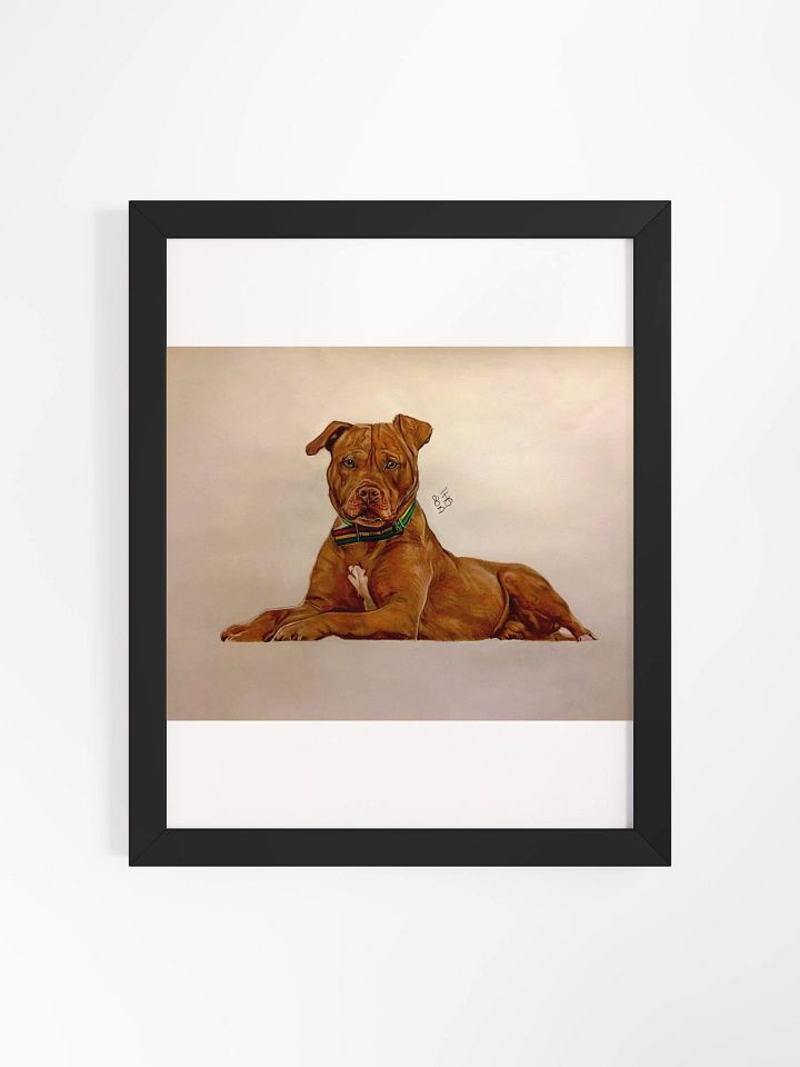 Pitbull Colored Pencil Drawing Framed Print product image (2)