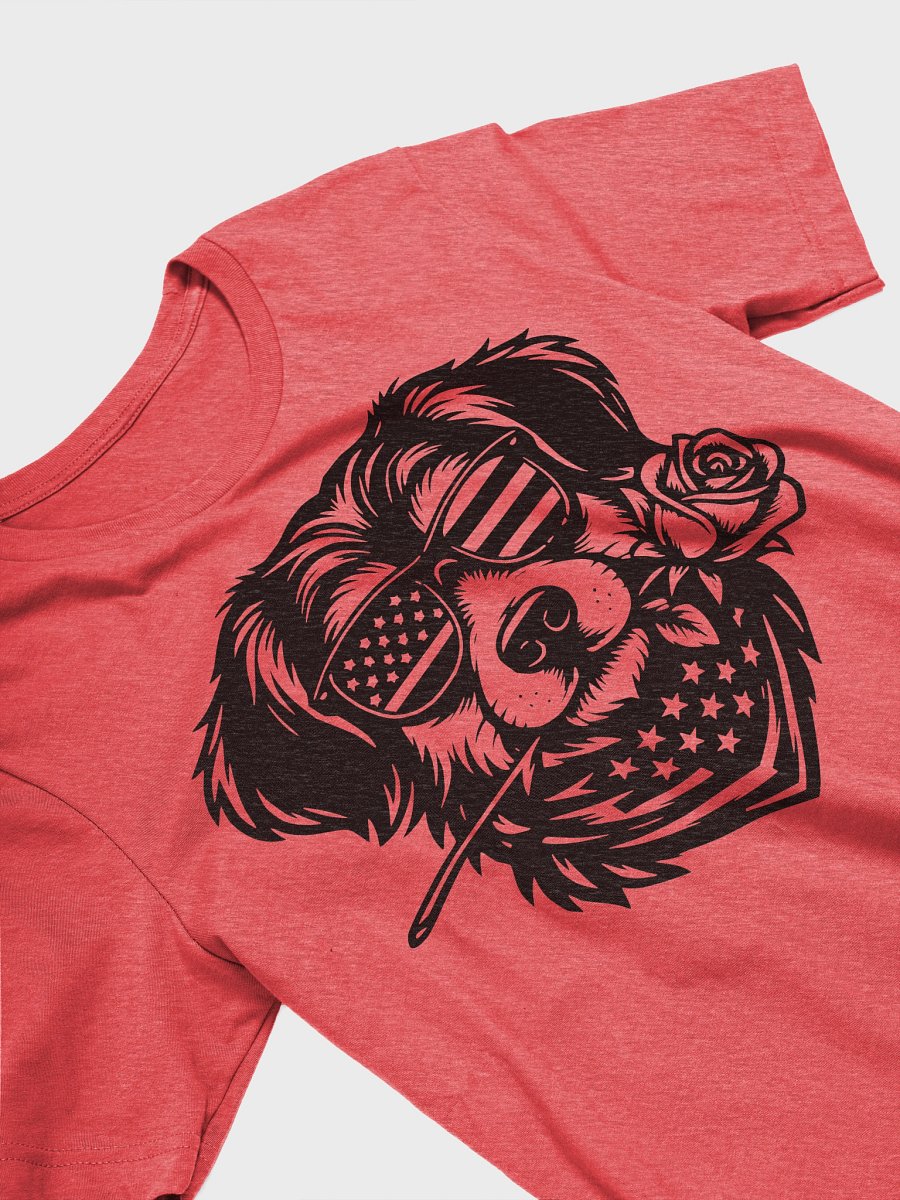 Cool Patriotic Dog Wearing Sunglasses & Rose | Border Collie T-Shirt product image (3)