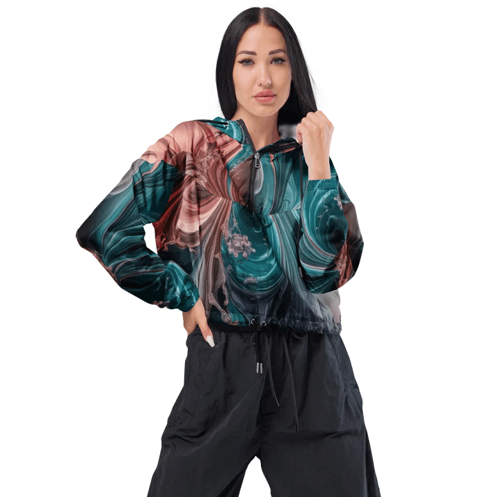 Liquid Color PT, Women's Cropped Windbreaker product image (1)