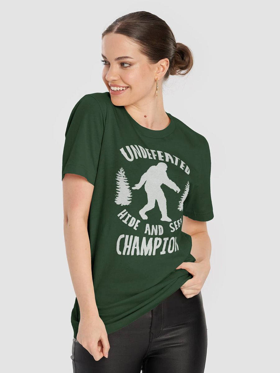 Undefeated Hide and Seek Champion Funny Bigfoot T-Shirt product image (36)