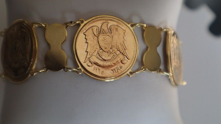 سوار من الفضة مشغول من عملات سورية قديمة 1965 product image (1)