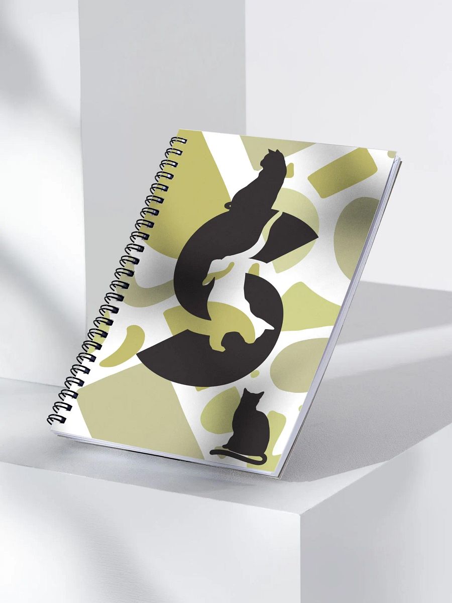 Monogram Letter S Cat Lover Geometric Greens Notebook product image (3)