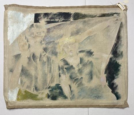 Couple with Veil (1986) (51" x 46") Rolled Canvas Original product image (1)