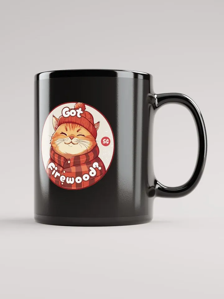 Cozy Cat - Got Firewood? | Black Glossy Mug product image (1)