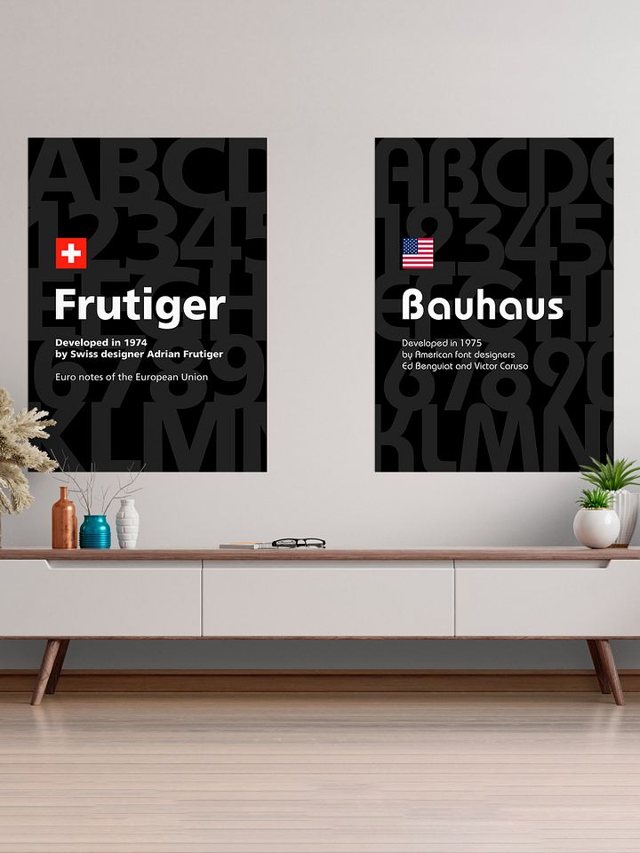 Frutiger font, 1974 — design typography poster, abstract print, aesthetic art poster, modern poster, typography wall decor, 1950s poster product image (2)