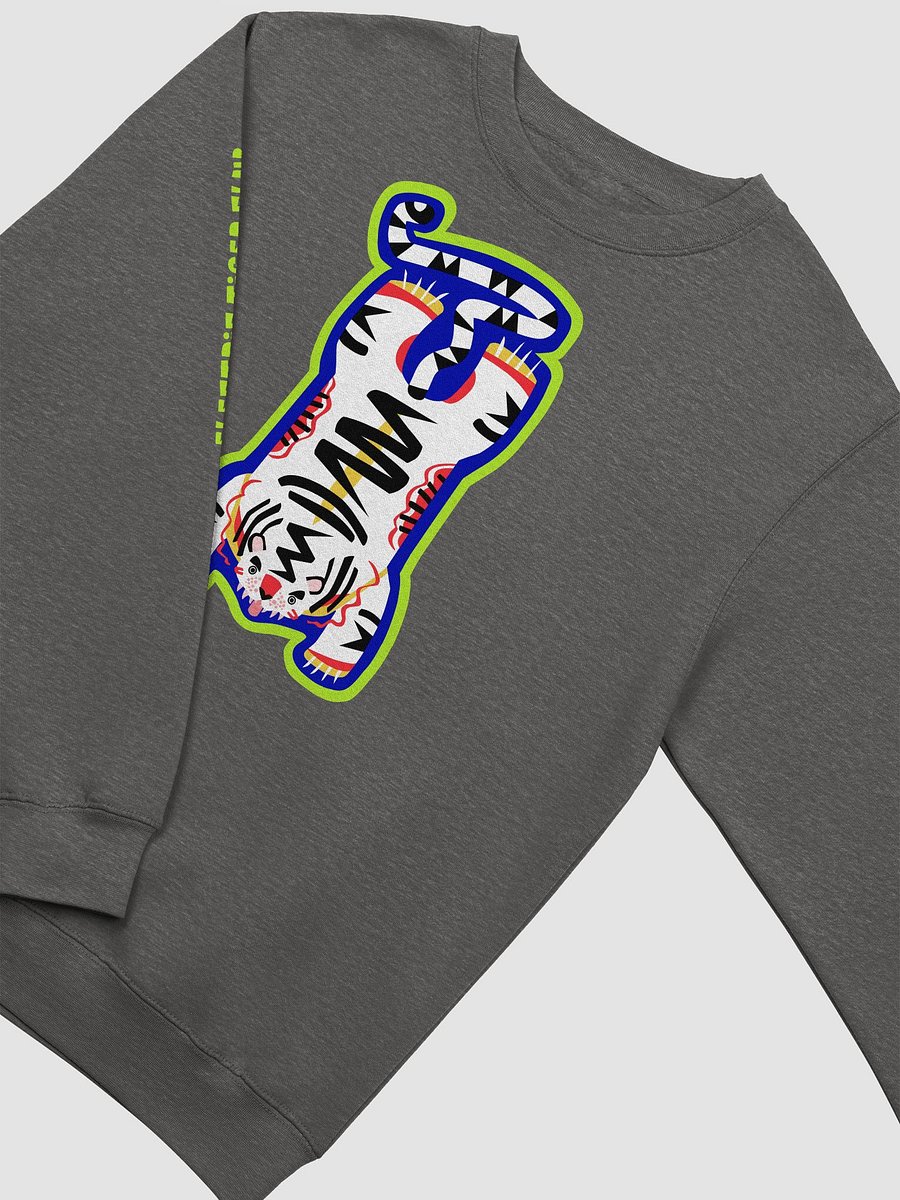 White Electric Tiger with Lime Lightning Bolts - Sweatshirt product image (3)