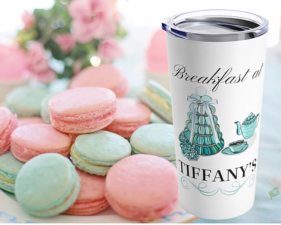 Breakfast at Tiffany's T & Co 20oz Tumbler, Classic Audrey Crew, Girls Brunching Weekend, Holly Golightly Fan Gift For Mom, Book Club Gift product image (3)