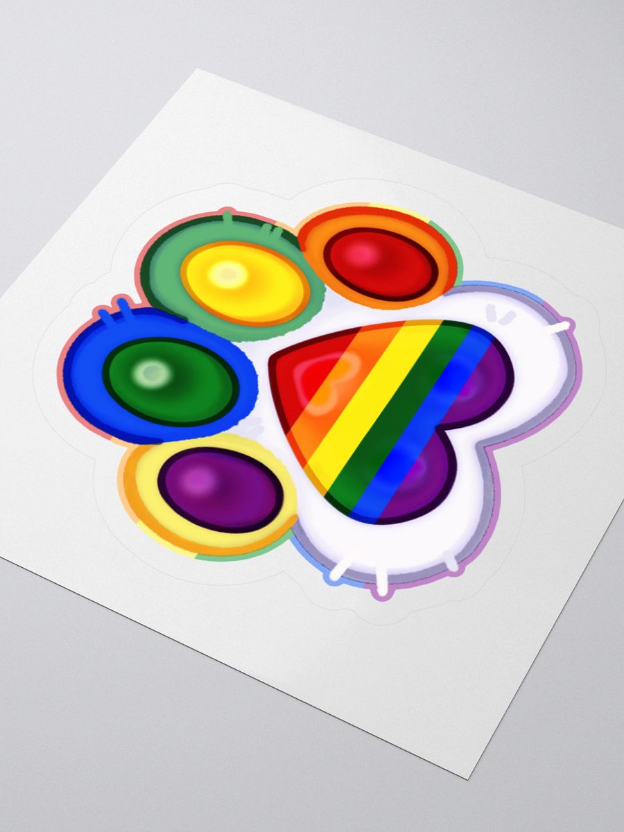 Rainbow Pride Paw Print Kiss Cut Stickers product image (3)