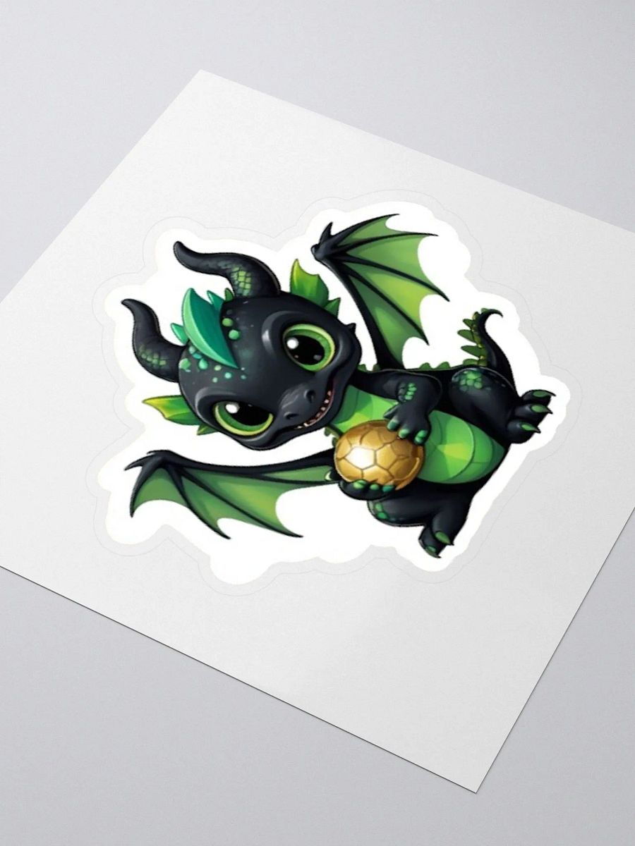 Cute Black and Green Baby Dragon V.2 Sticker product image (3)