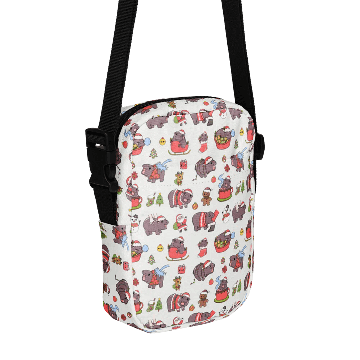 MOODENG'S WHITE CHRISTMAS UTILITY CROSSBODY BAG! product image (1)