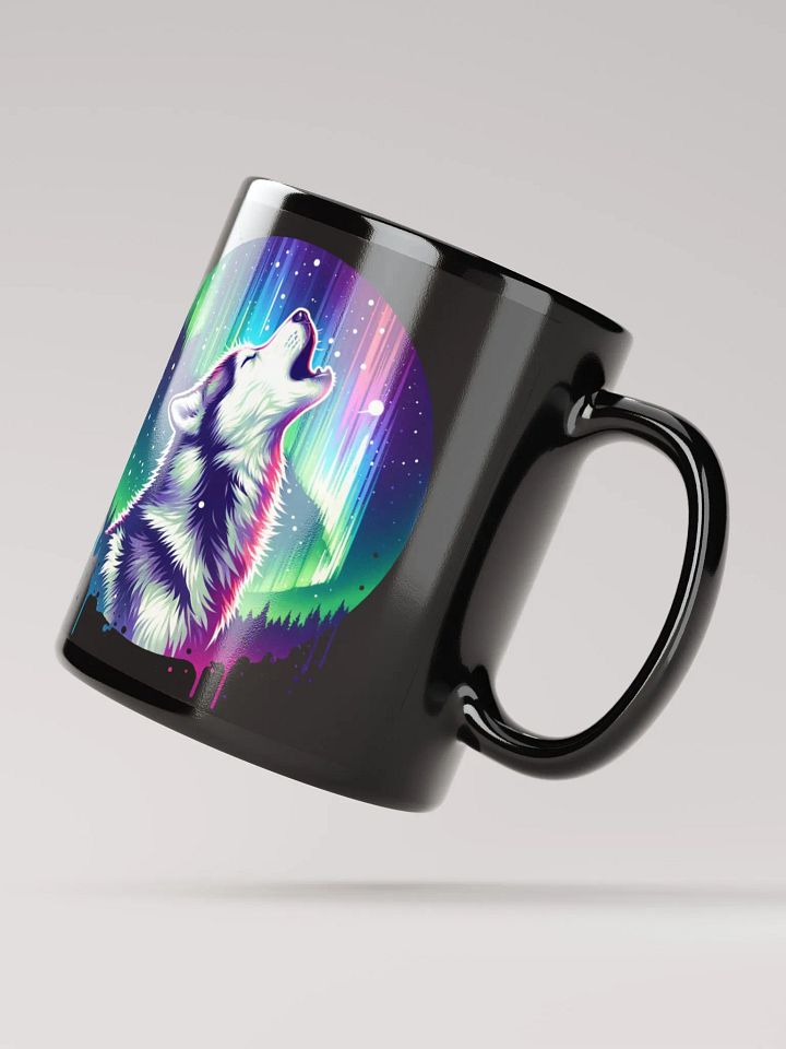 The Husky Aurora Howl Black Glossy Mug product image (2)