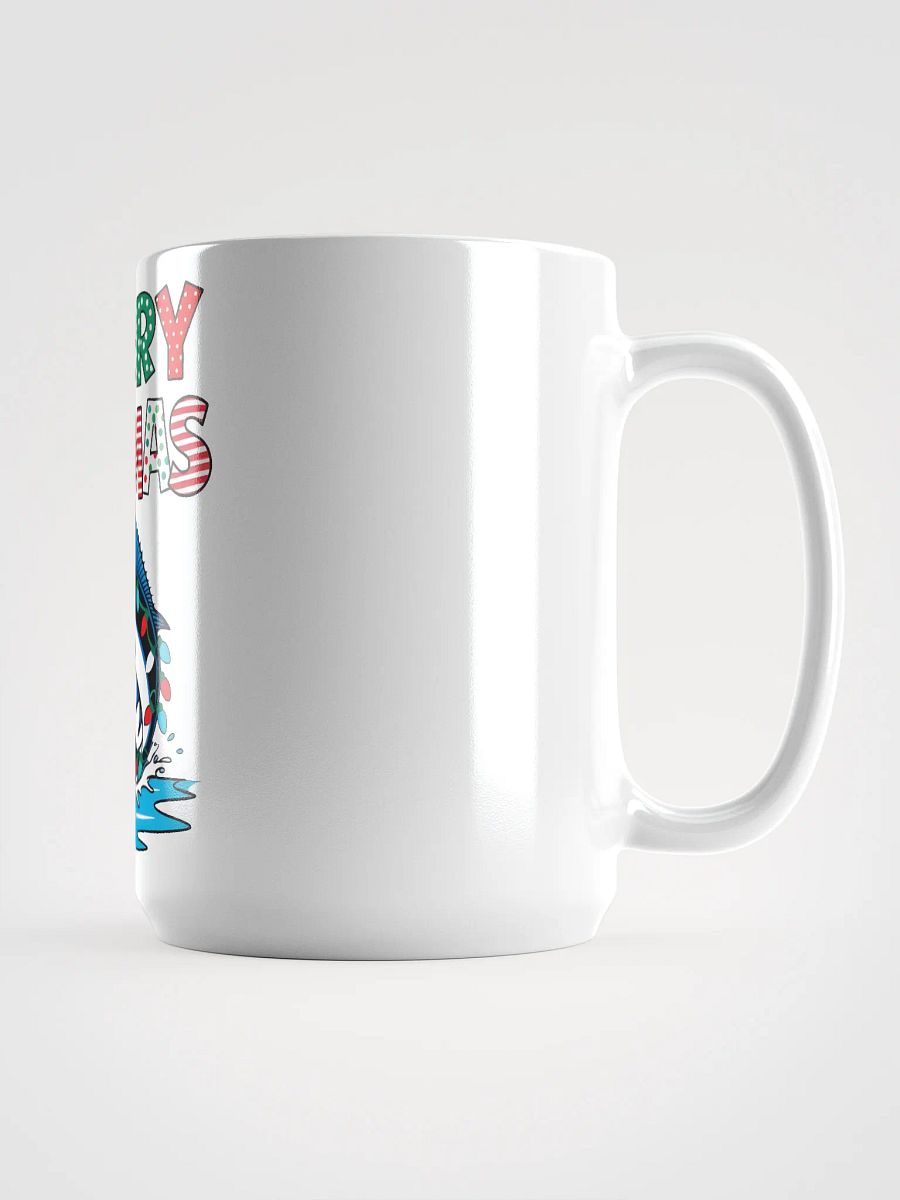 Merry Fishmas Mug - Marlin Fishing Design with Christmas Lights product image (3)