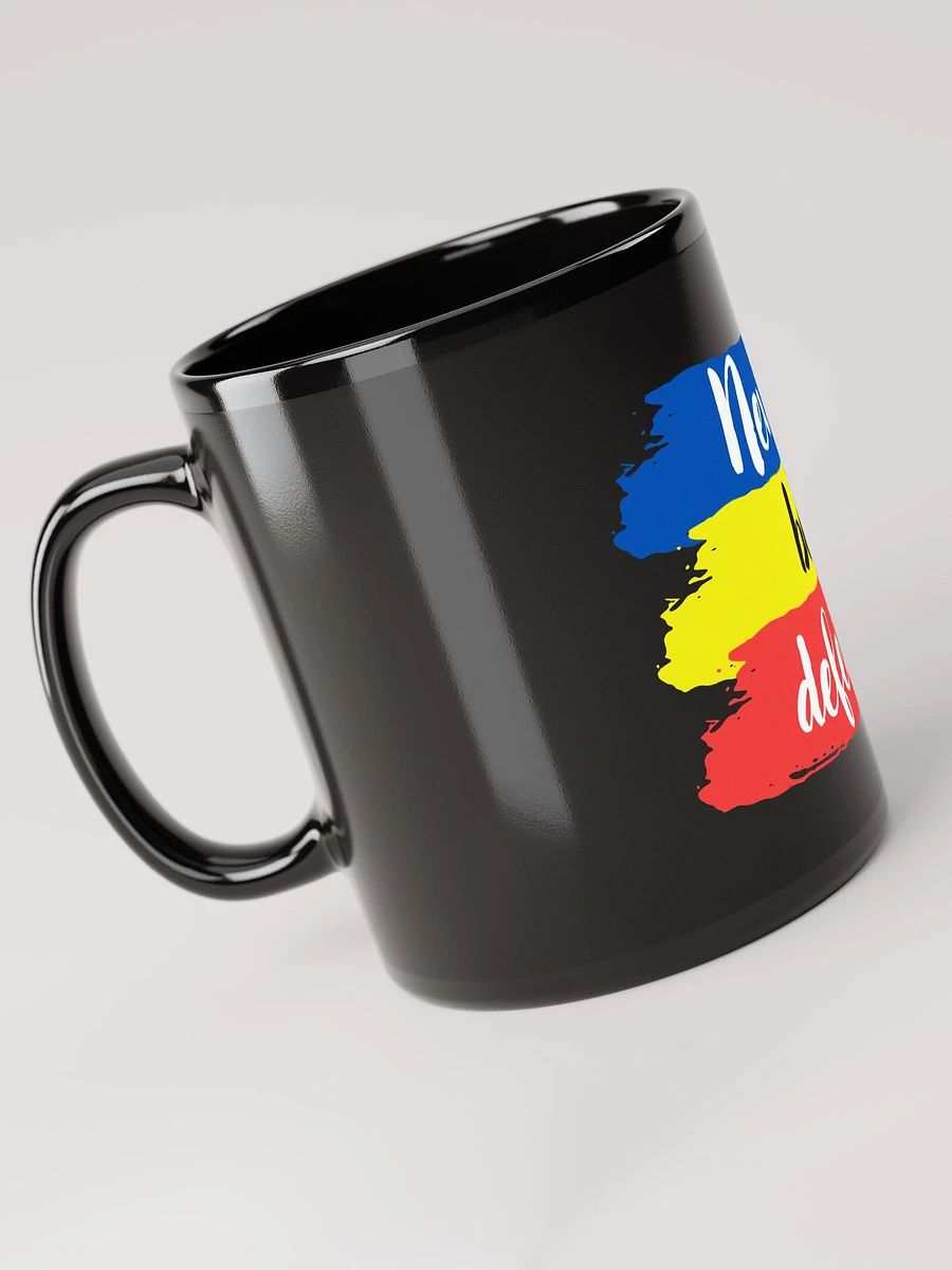 Never Be Defeated Motivational Black Glossy Mug product image (3)