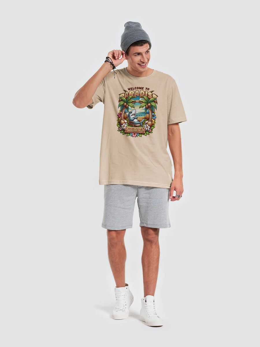Welcome to Paradise Bahamas Beach T-Shirt | Tropical Shark Design product image (5)