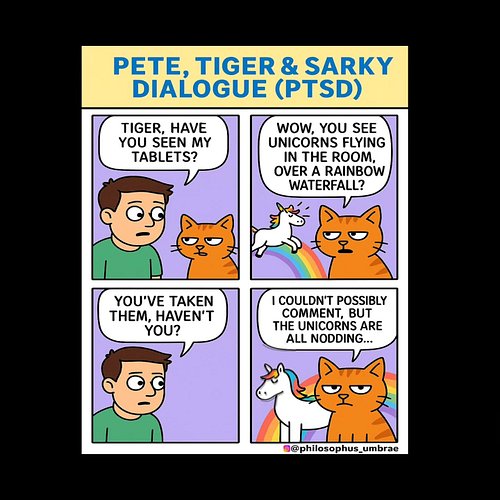 Enjoyed this cartoon and want to keep Pete in therapy and Tiger in cat food?

Check out the Merchandise Site: https://cartoon...