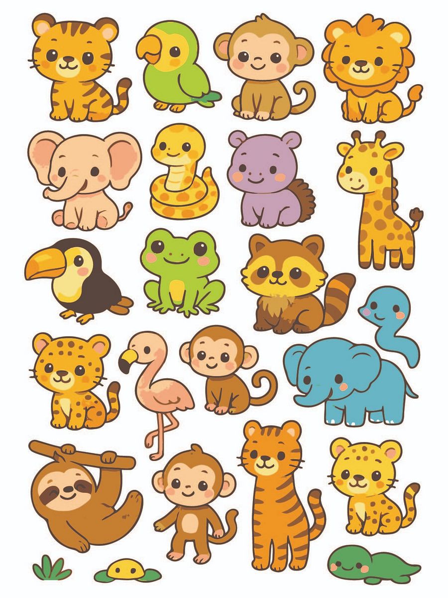 80+ Jungle Animals Vector Graphics Instant Download product image (8)