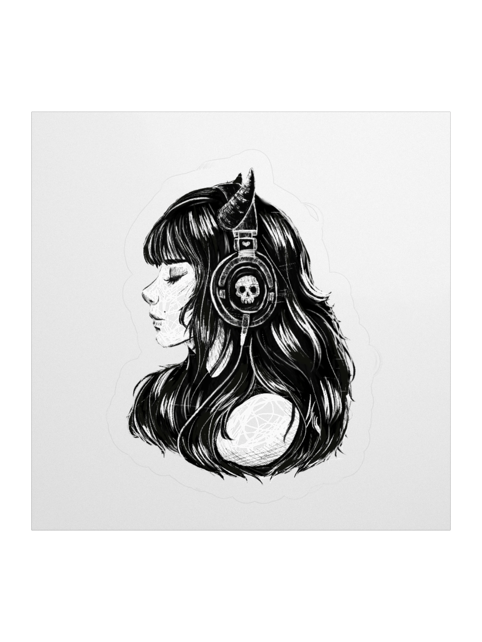 Skull Headphone Sticker product image (1)