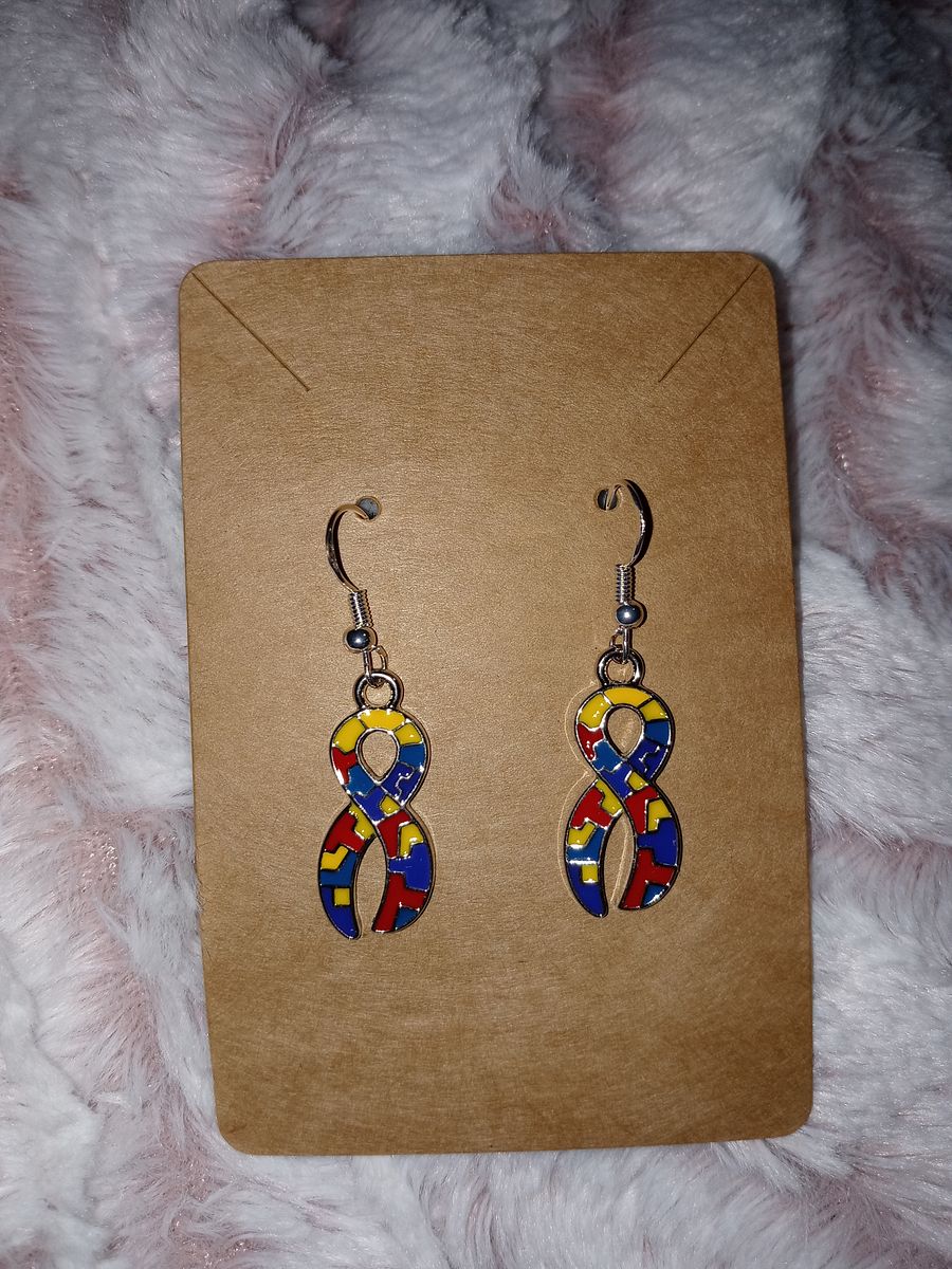 Boss momma autism awareness Earrings (ribbons) product image (1)
