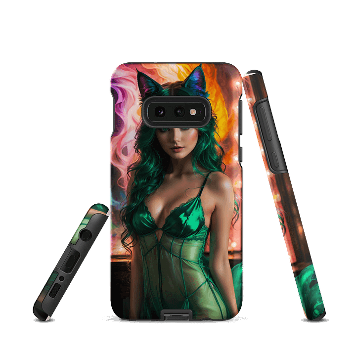 Fantasy Fox Girl - Emerald Flame Samsung Case product image (2)