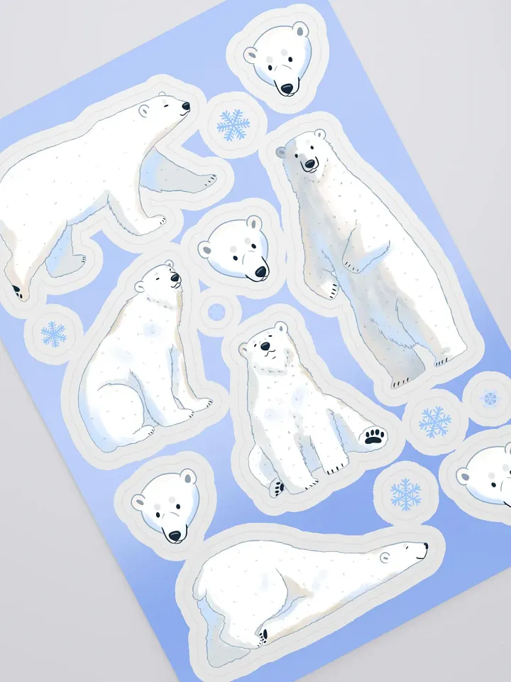 Polar Bears Kiss Cut Sticker Sheet product image (2)