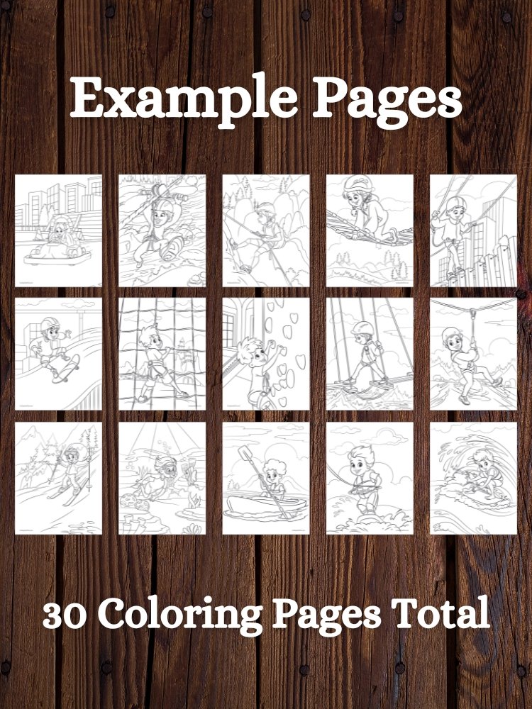 Kids at Outdoor Adventure Camp Printable Coloring Pages product image (3)