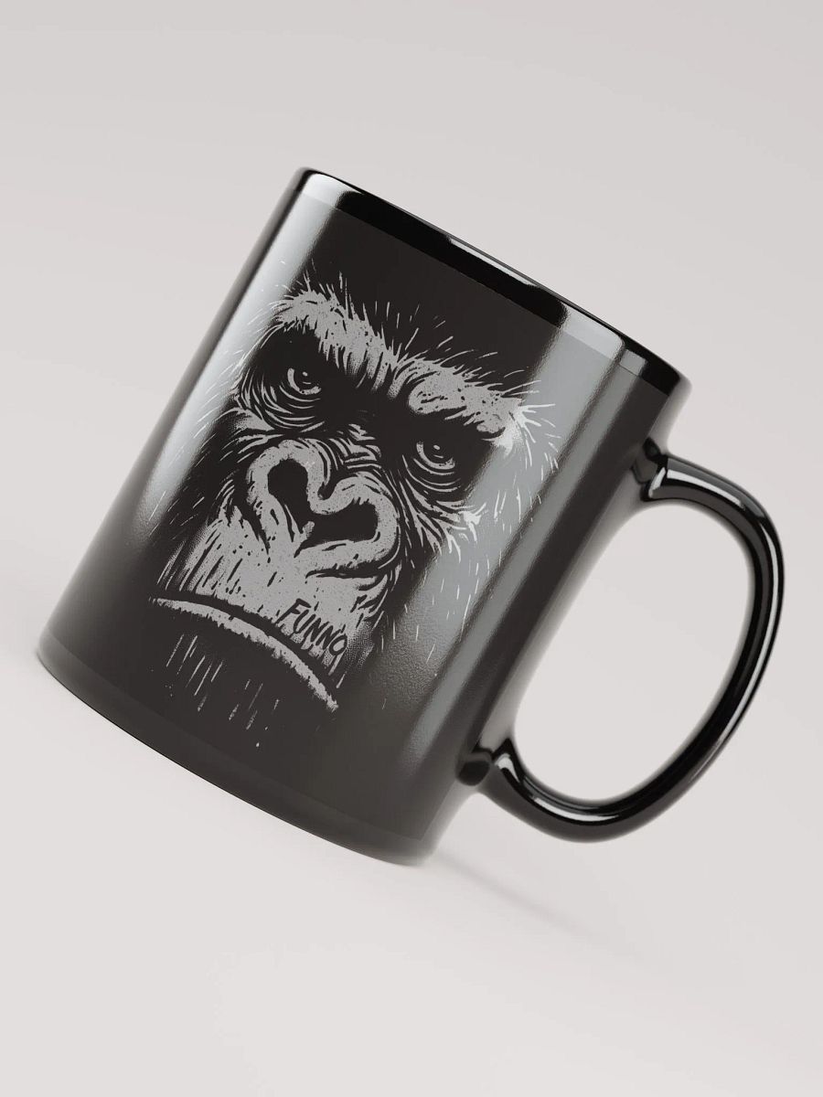 Gorilla face-Funno Black Glossy Mug product image (4)