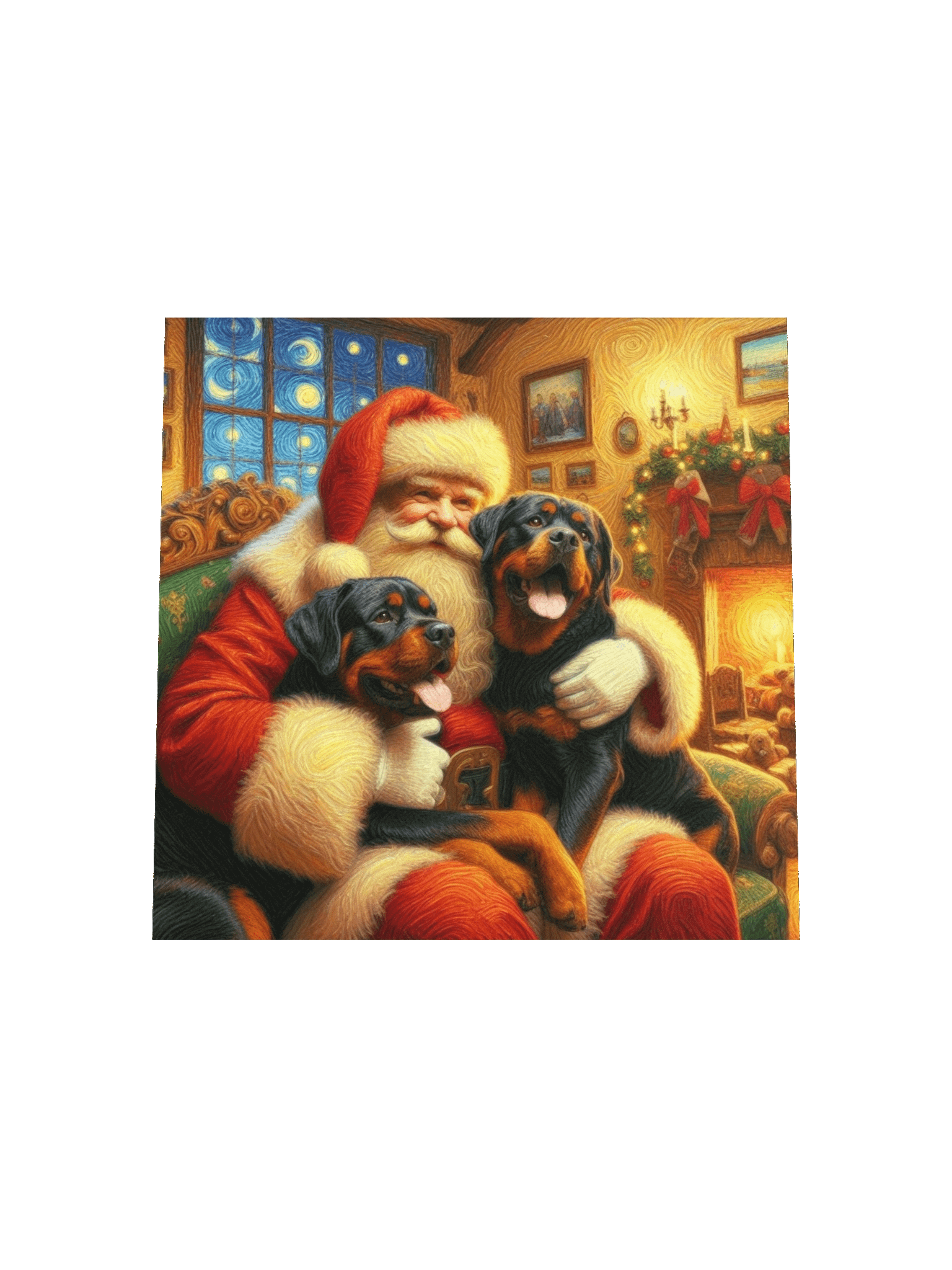 Rottweiler Santa Paws Festive Matte Poster product image (16)