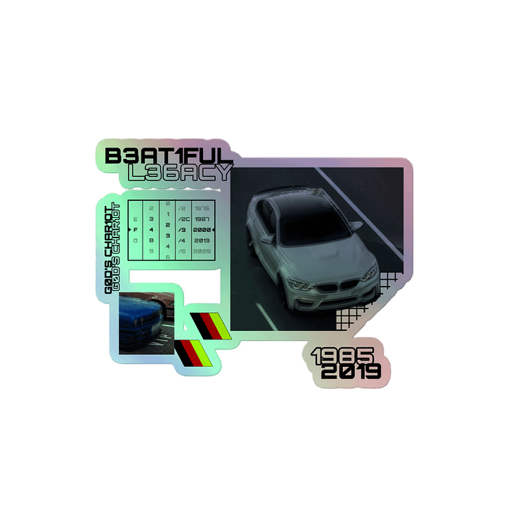 God's Chariot, German Automotive (Black) | Holographic Sticker product image (2)
