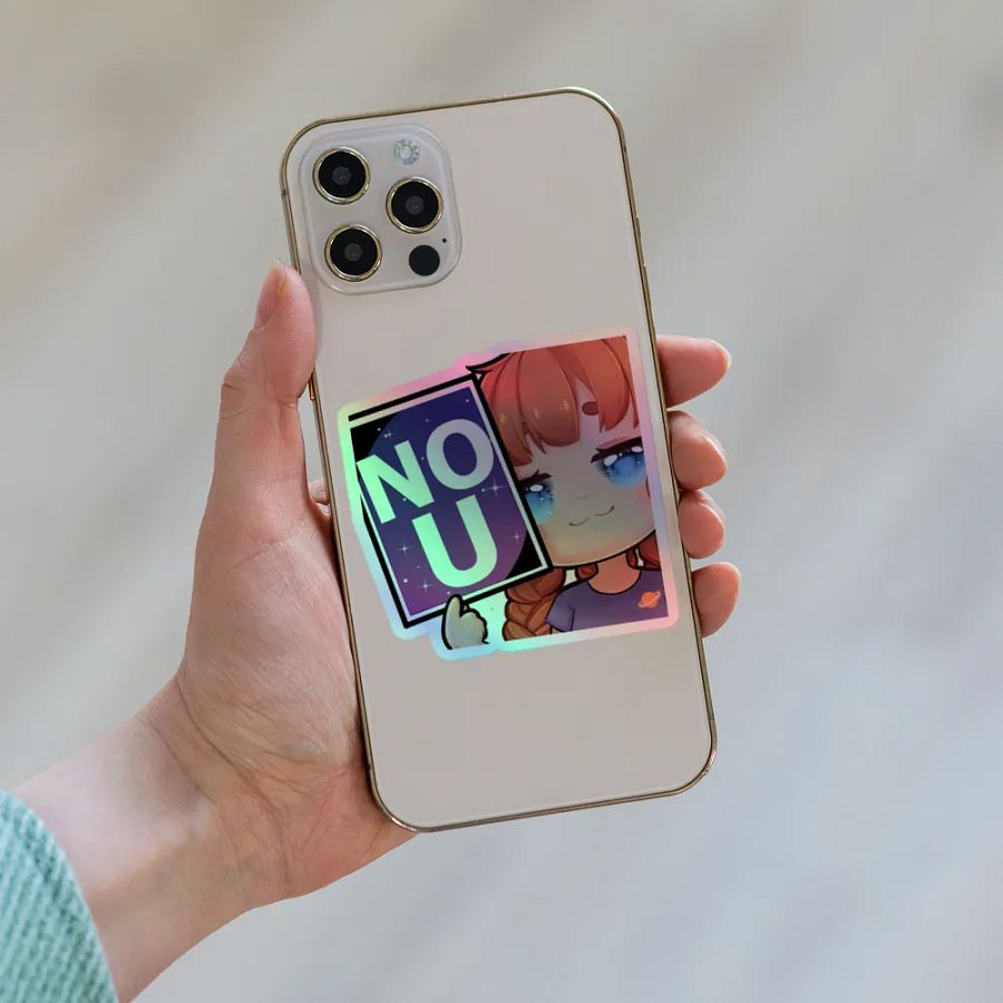 Playful 'NO U' Holographic Sticker Set product image (8)