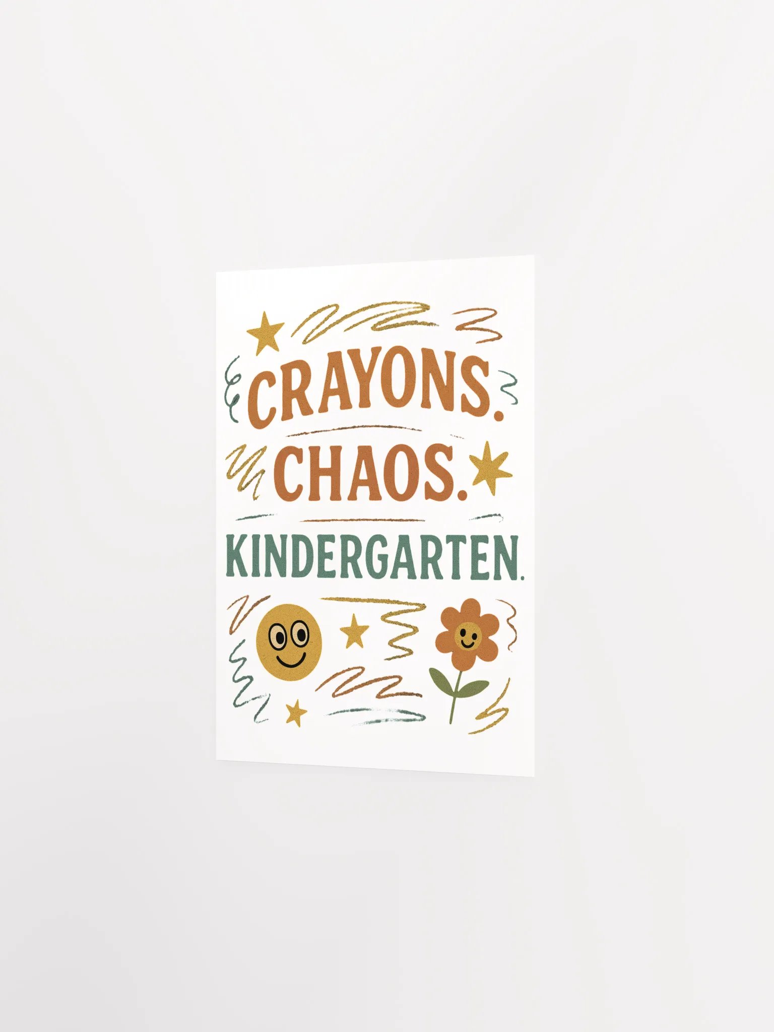 Crayons. Chaos. Kindergarten. Poster – Funny Retro Classroom Wall Art product image (8)