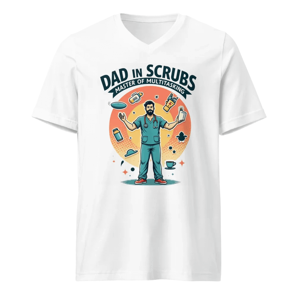 Master of Multitasking Dad in Scrubs V-Neck Tee product image (1)