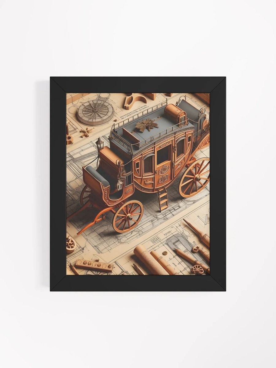 "Stagecoach Surrounded by Blueprints" – Framed Wall Art product image (17)