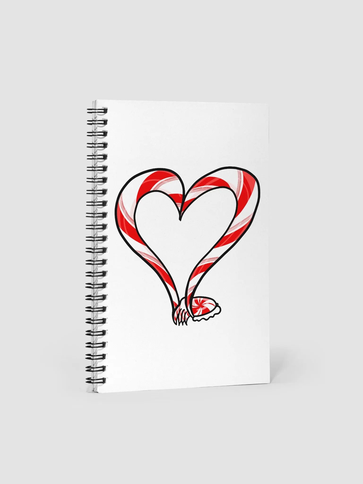 Candycane Tentacle Heart- spiral notebook product image (1)