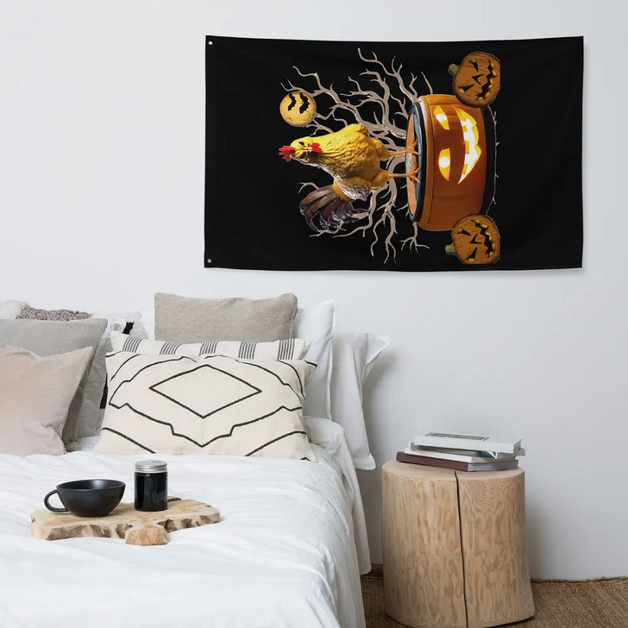 Rooster Rides Again Halloween Flag product image (5)