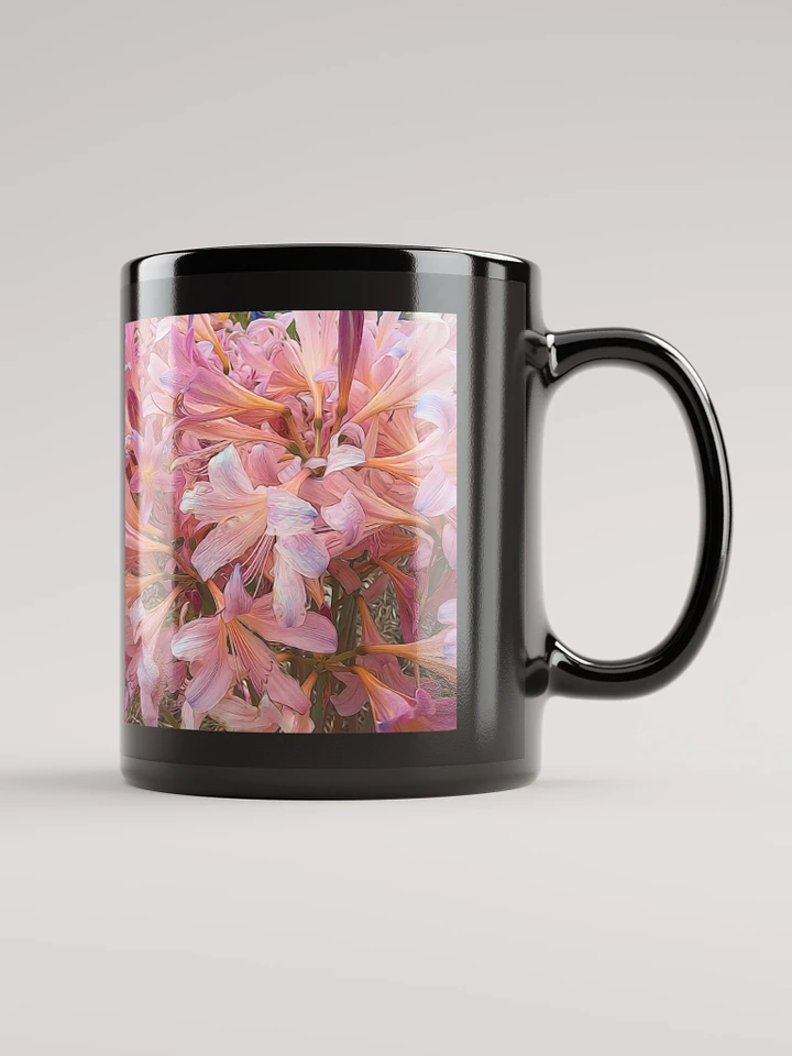 Pink Amaryllis Black Coffee Mug product image (2)