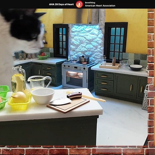 Last night during our #charity #Twitch stream to support @american_heart, the #MiniKitchen got a visit from CatZilla (Koi), w...