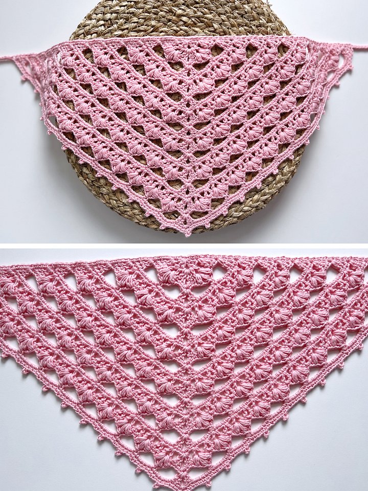 Crochet Pattern: Flower Puff Bandana V2 product image (2)