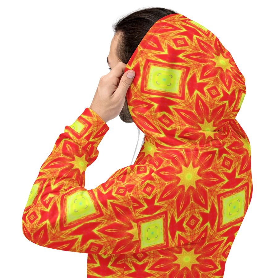 Abstract Repeating Orange Flower Unisex Pull Over Hoodie product image (5)